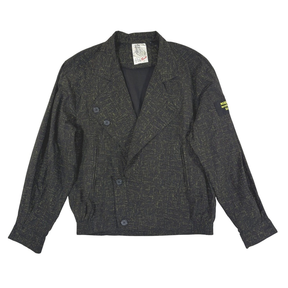 Touch Mens Vintage Green Gold Speckled Bomber Jacket Museo Picasso Patch Medium
